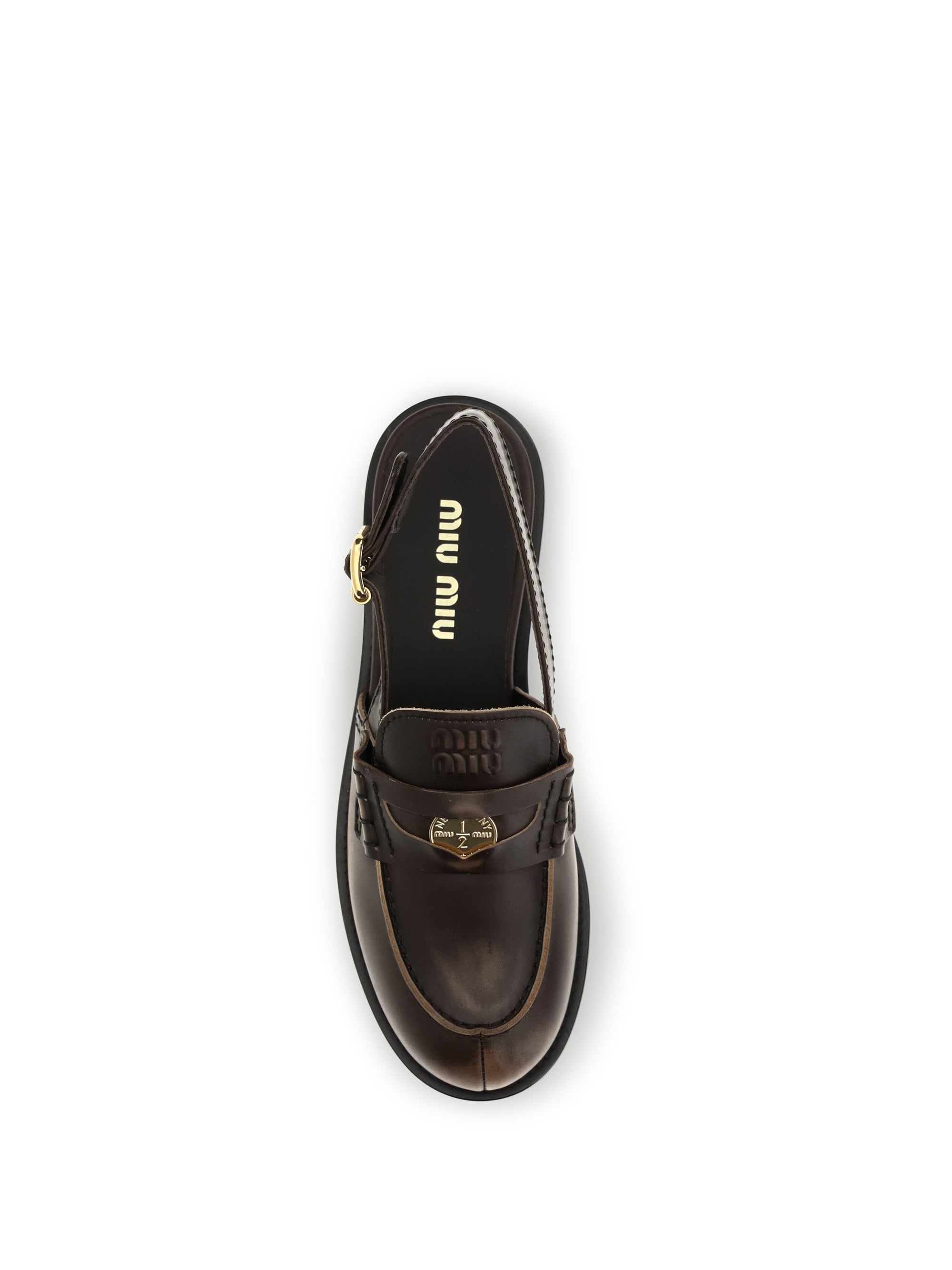 MIU MIU 36 buckled leather loafers