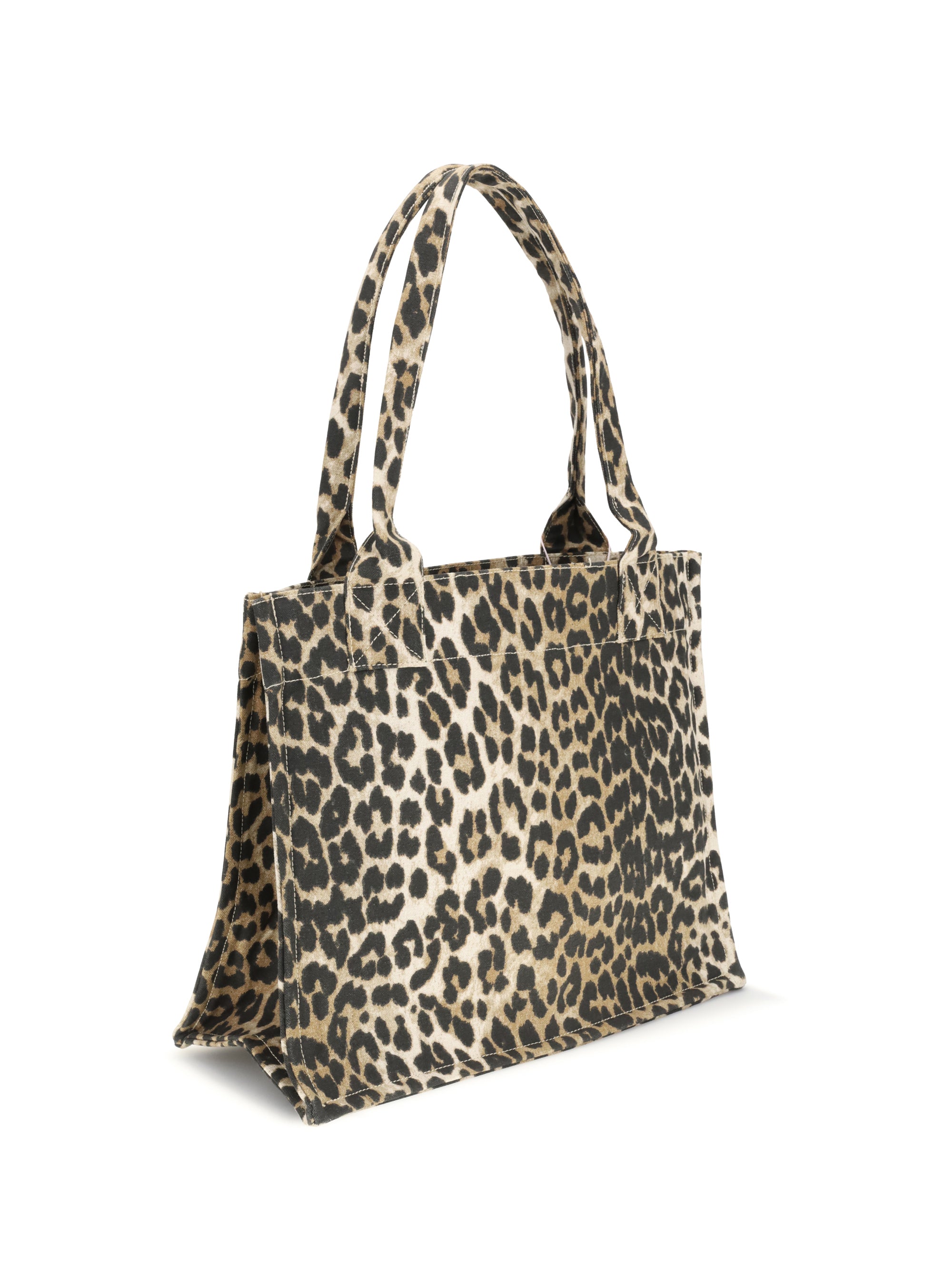 GANNI OS leopard print tote bag