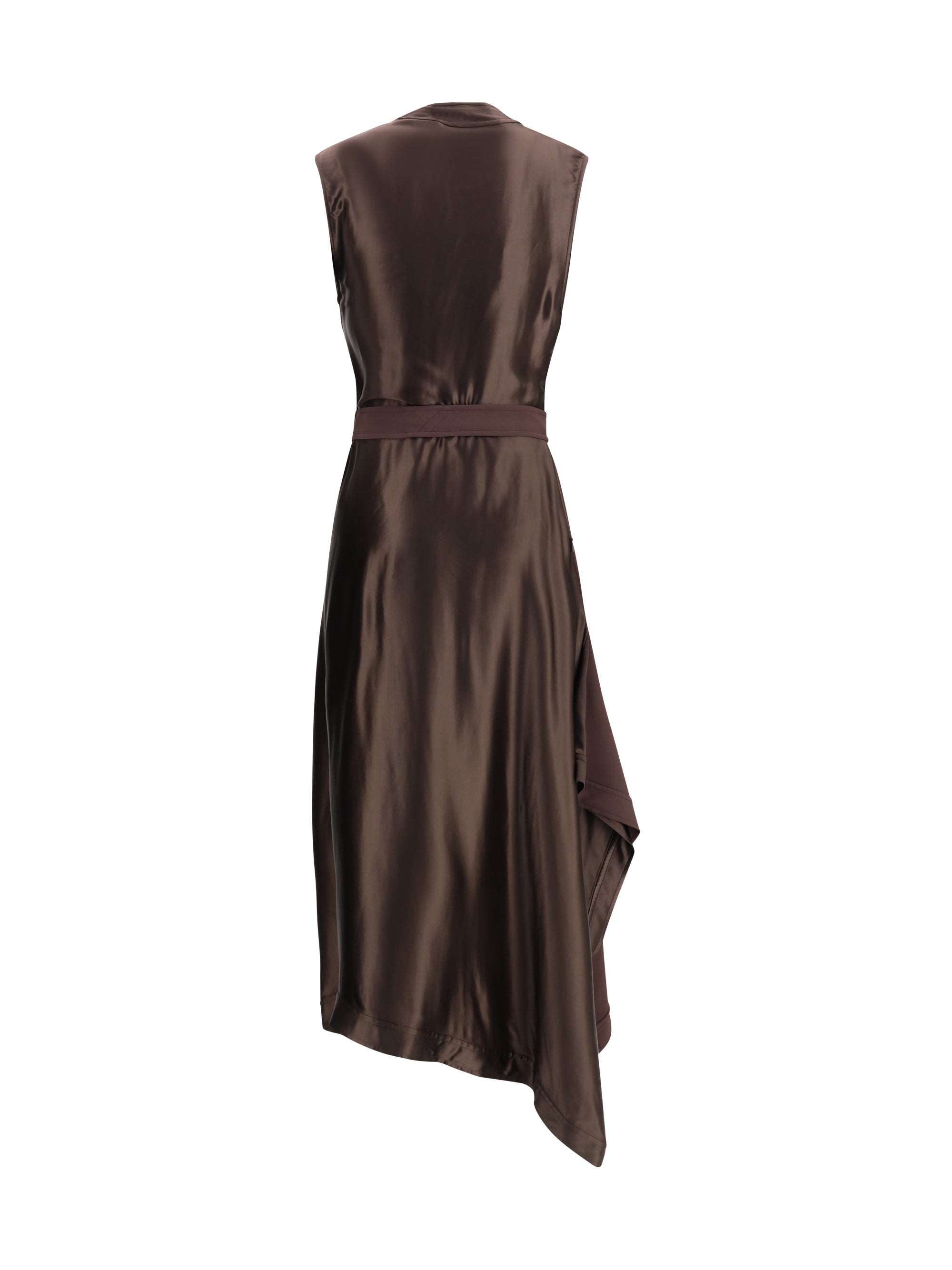 FERRAGAMO 40 asymmetric dress crafted from stretch viscose cady
