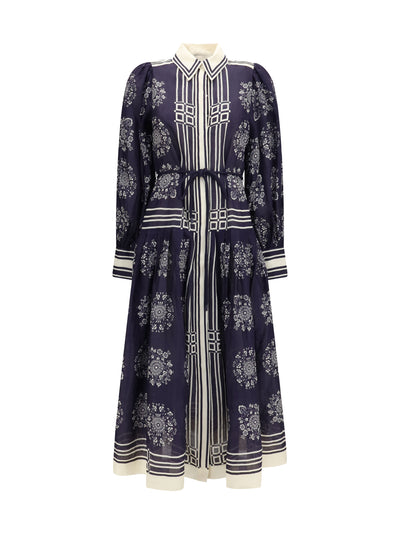 banderra floral print midi shirt dress