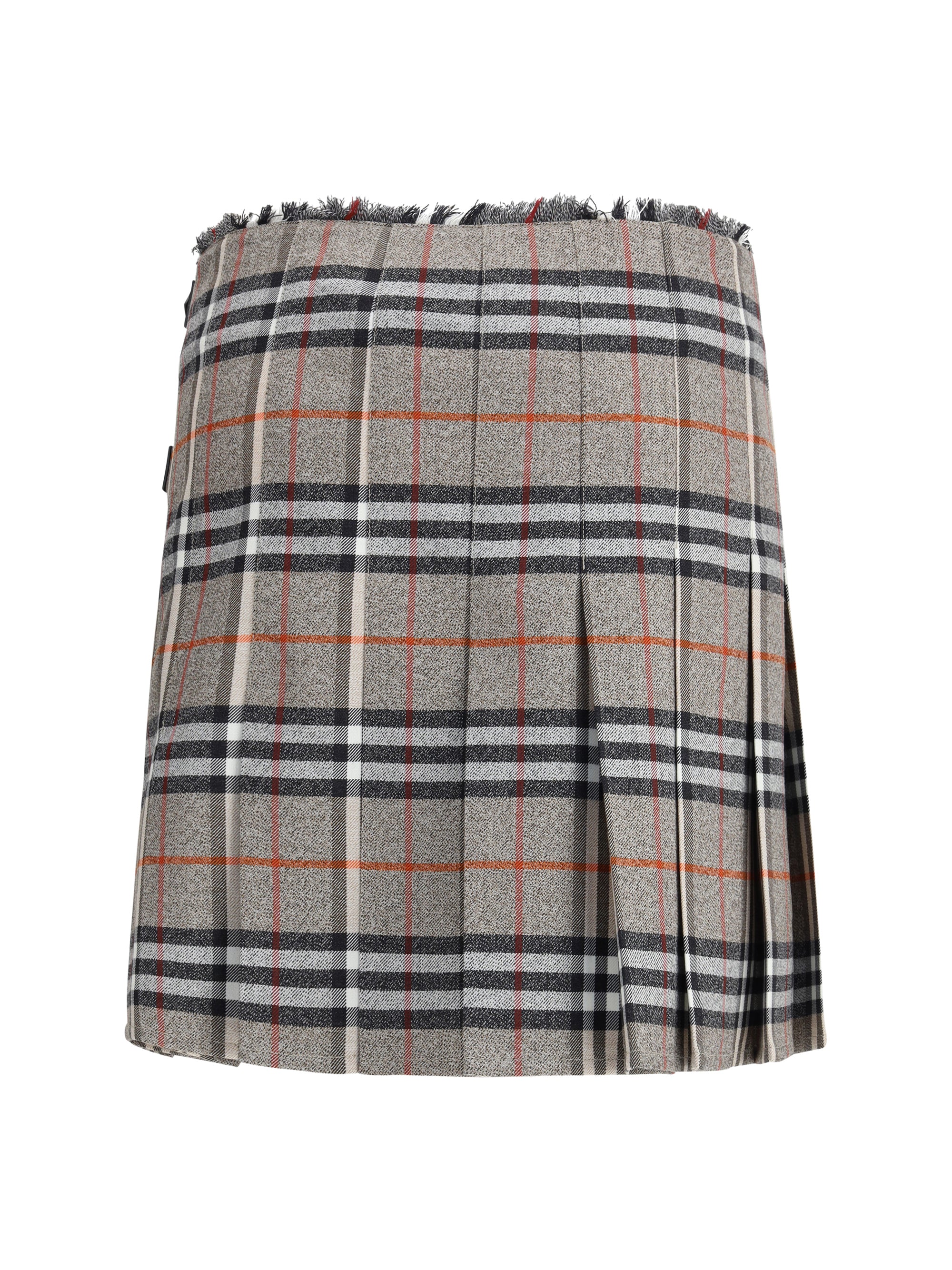 BURBERRY 6 check archive wool miniskirt