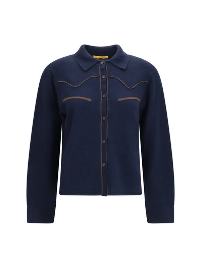 cropped western cashmere shirt