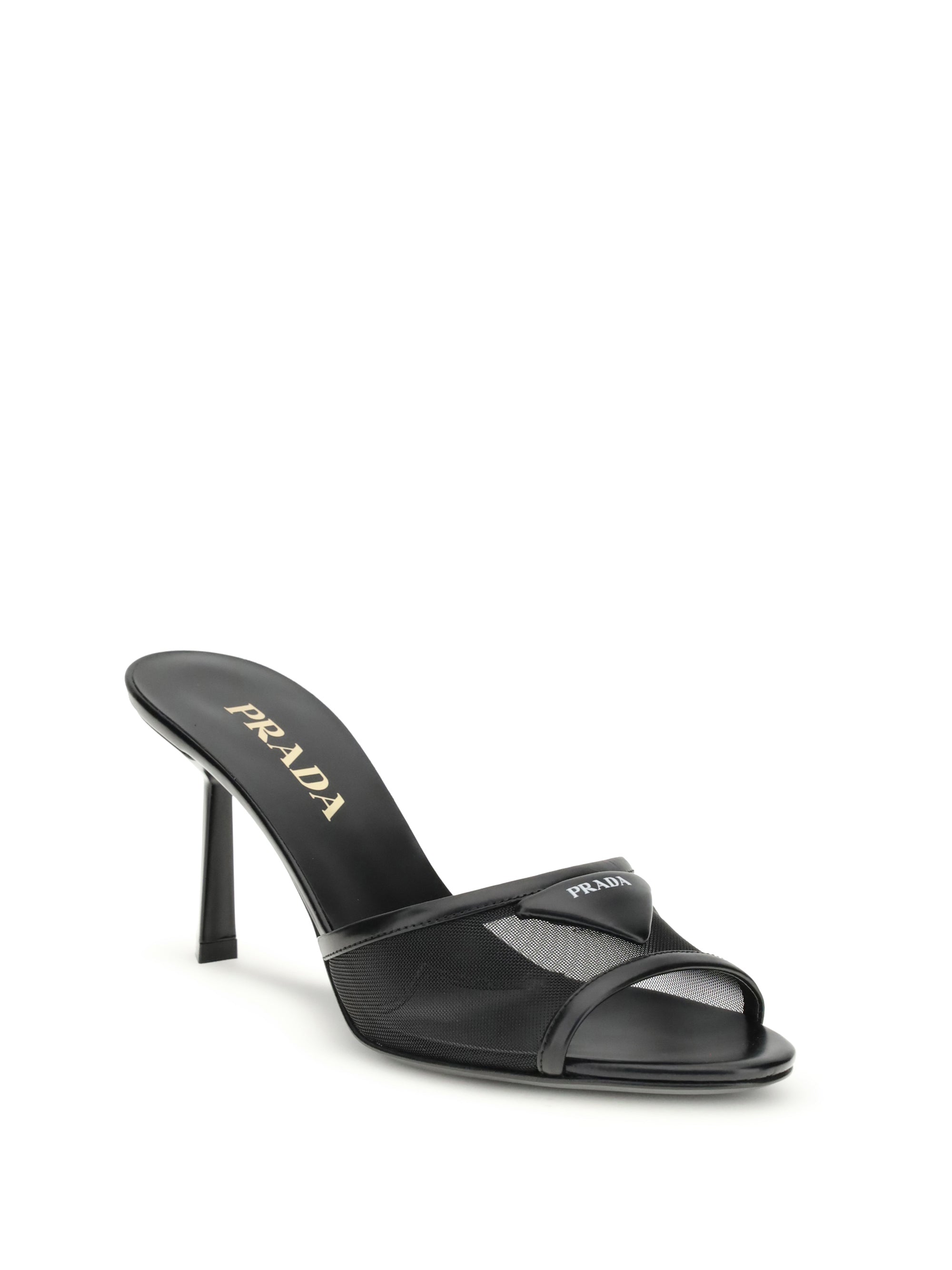 PRADA 38.5 mesh slipper sandals