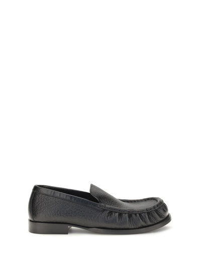 grained leather loafers
