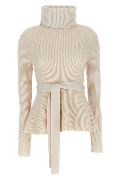 illustration peplum wool sweater