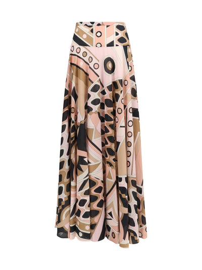 high-waisted long skirt