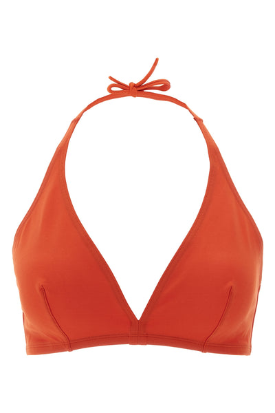 gang duni triangle bikini top in peau douce* fabric