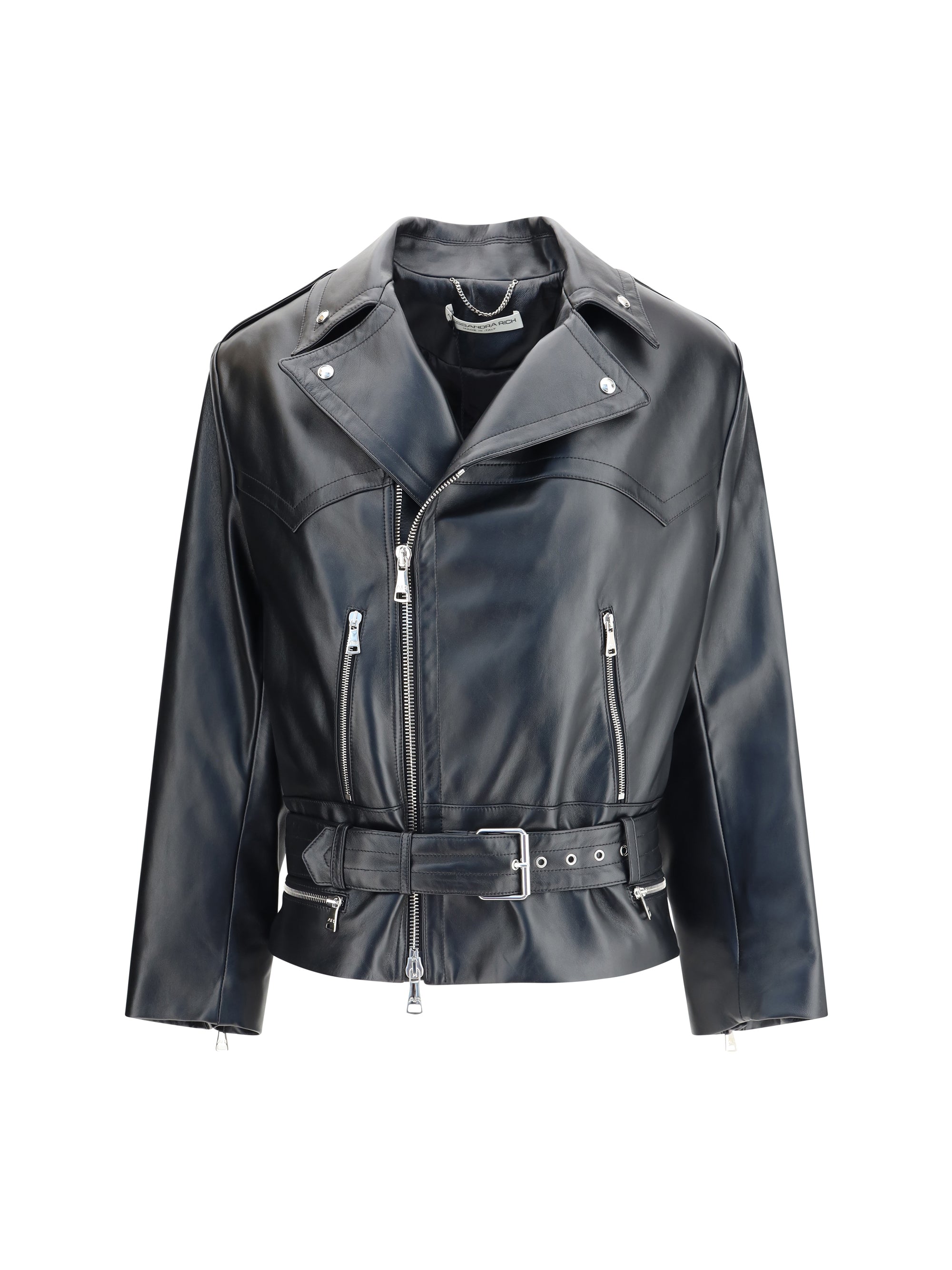 ALESSANDRA RICH 38 leather biker jacket