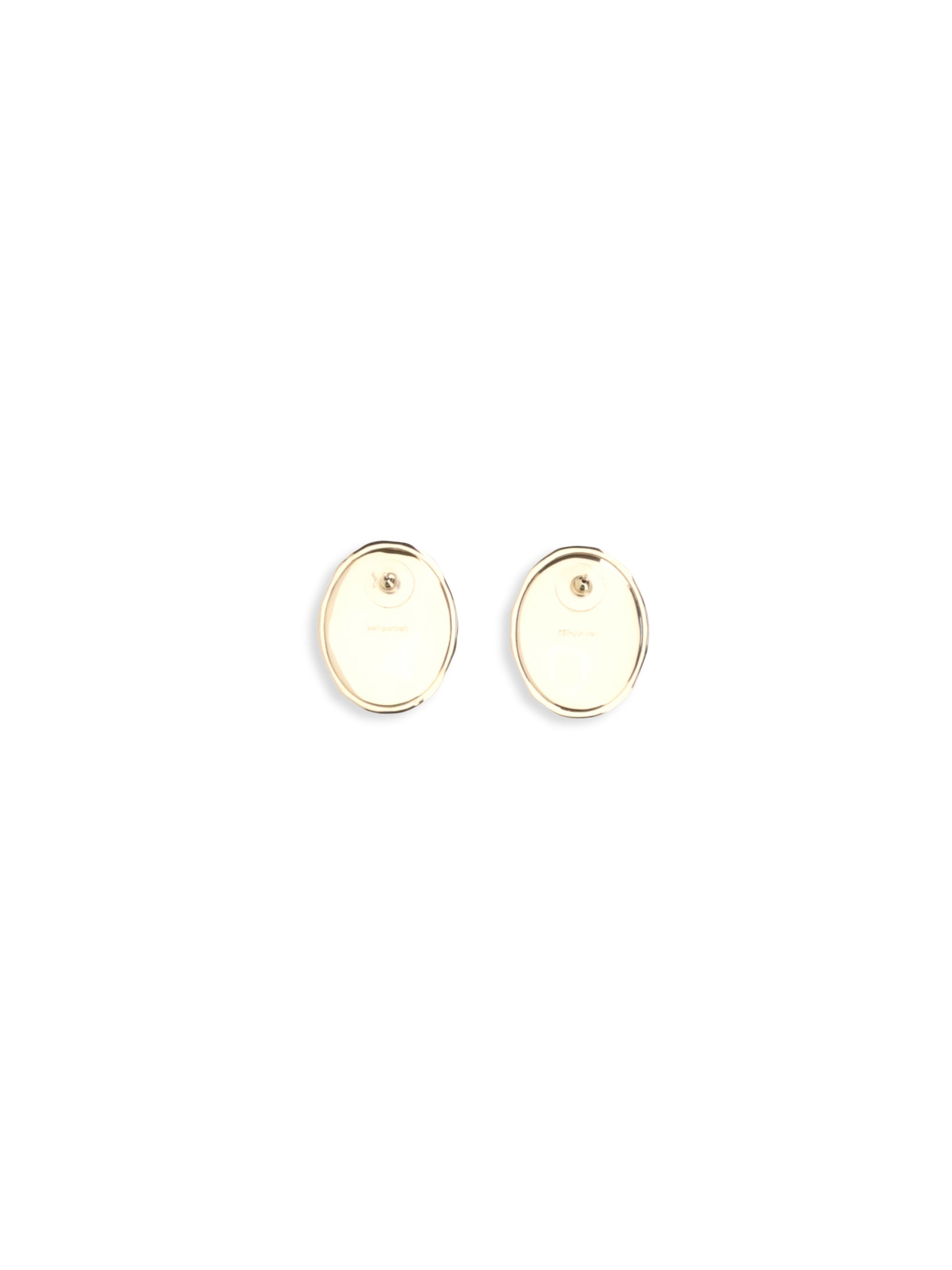 SELF-PORTRAIT OS hammered gold earrings