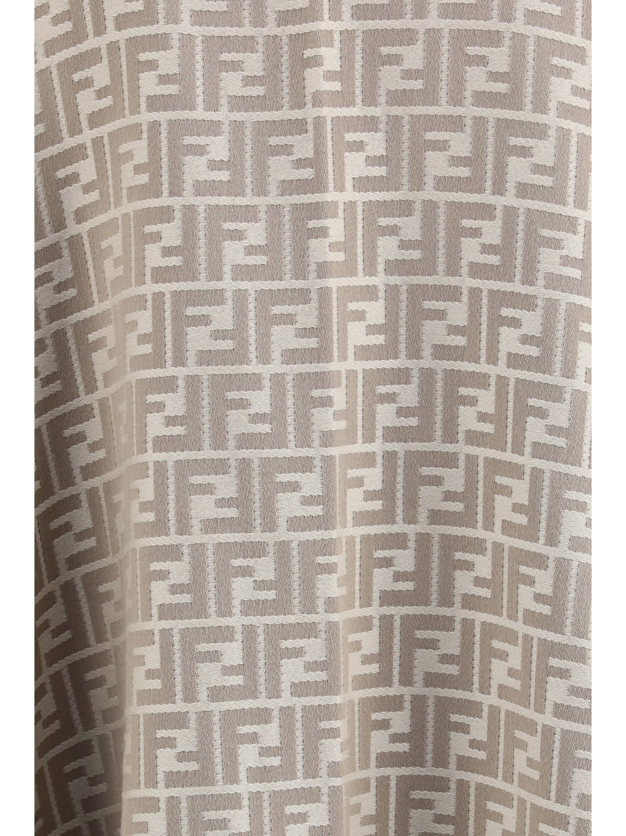 FENDI OS wool and silk poncho