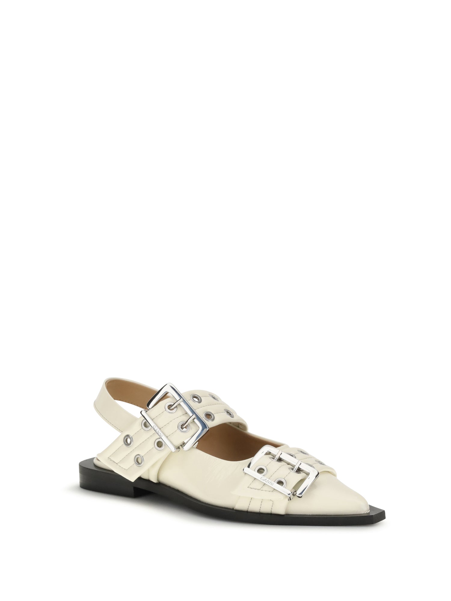 GANNI 36 feminine buckle slingback ballerinas