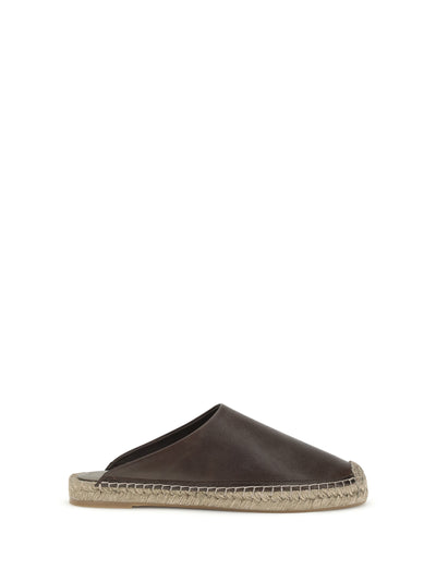 leather espadrilles mules