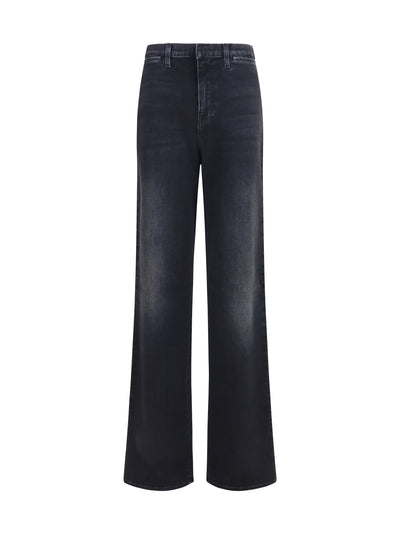 stretch cotton jeans with web stripe