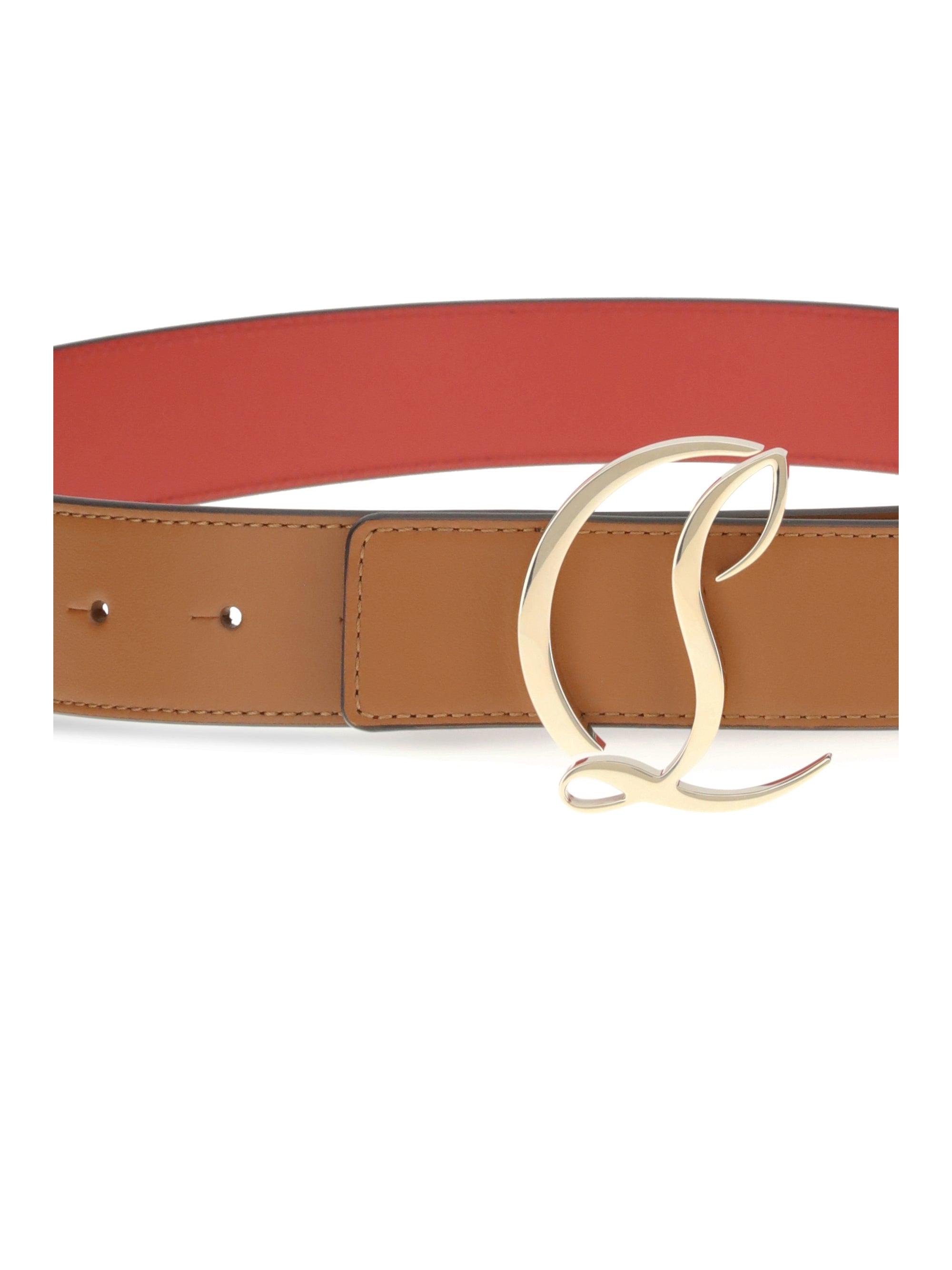 CHRISTIAN LOUBOUTIN 75 logo belt