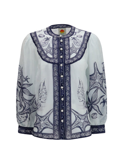 printed ramie shirt
