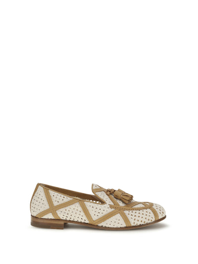 brera fabric and leather loafers