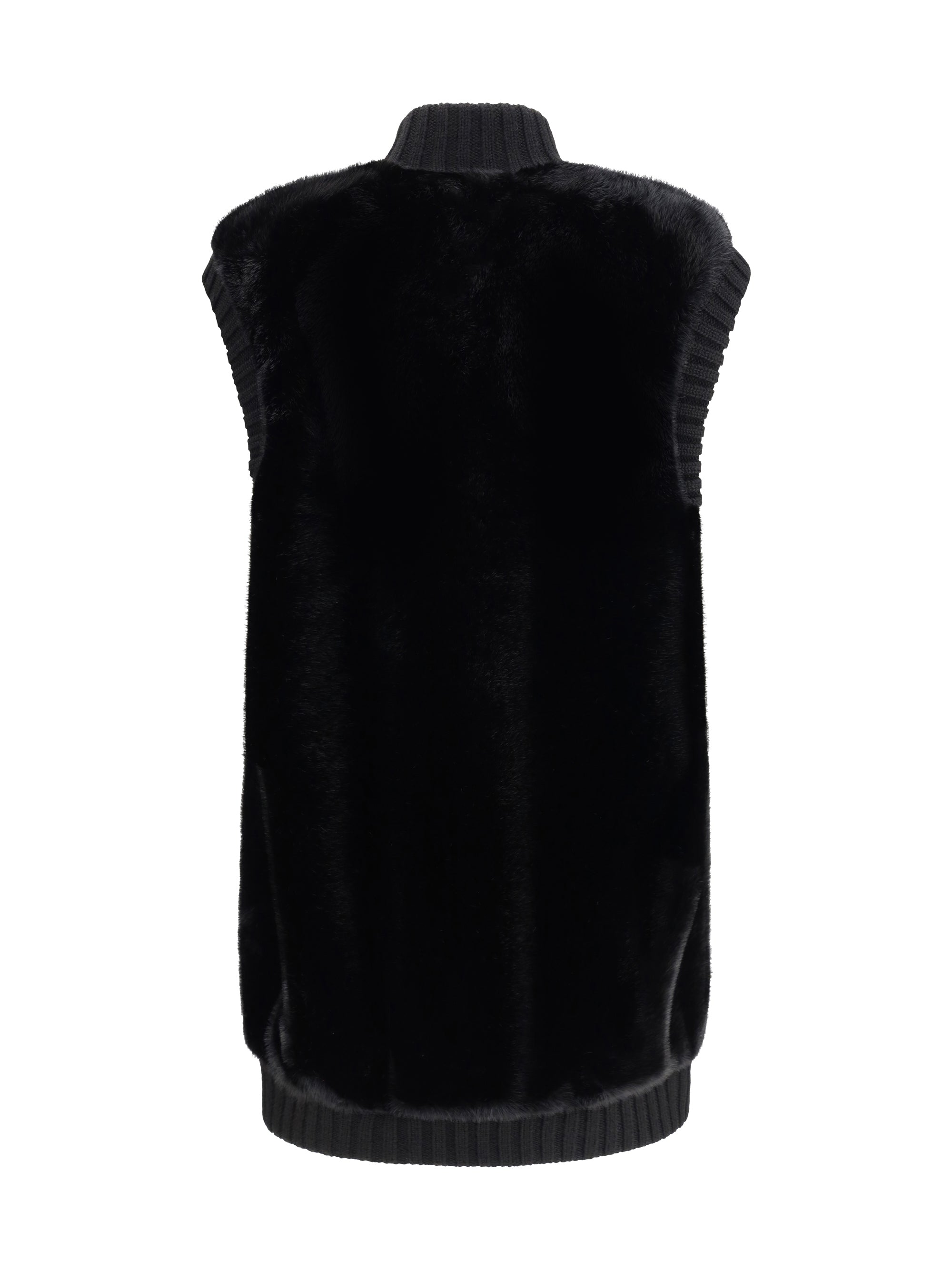 PINKO M long vest in faux fur
