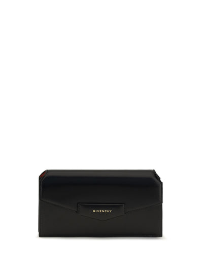 antigona box leather pouch with chain
