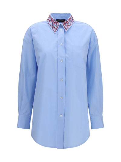 boyfriend poplin shirt with embellished collar