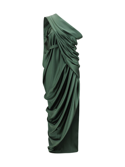 draped midi dress