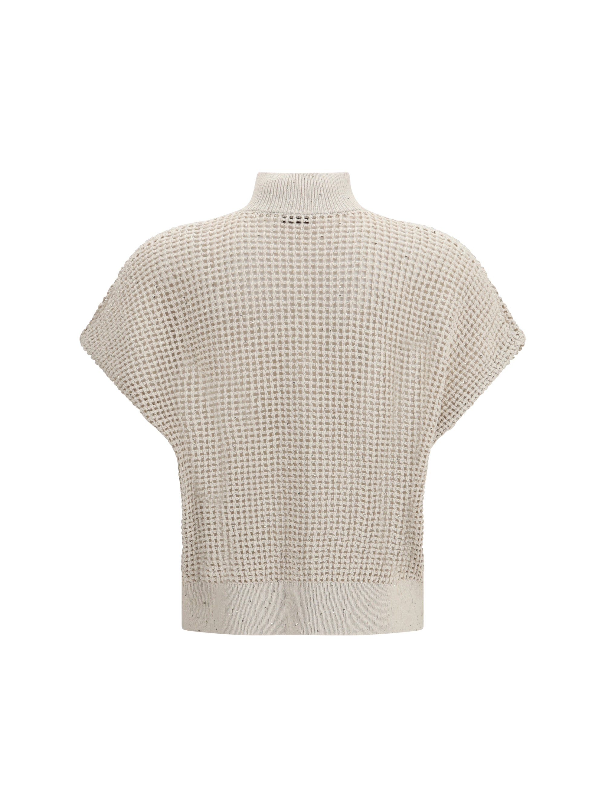 BRUNELLO CUCINELLI S cotton mesh cardigan with dazzling details