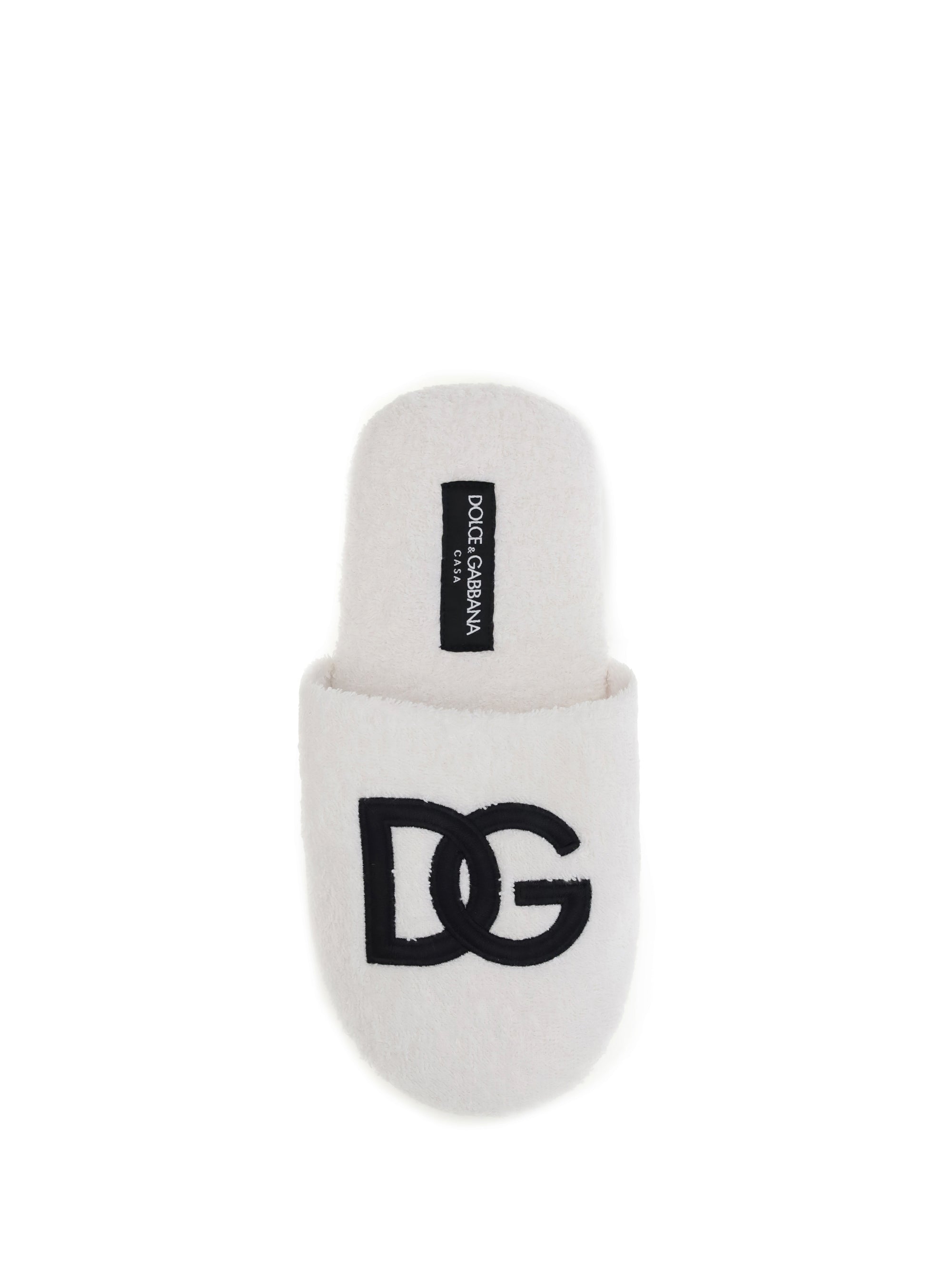 DOLCE & GABBANA L embroidered cotton terry slippers