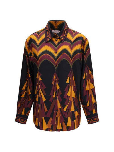 silk shirt in baiadera print