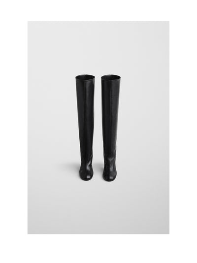 leather knee-high boots