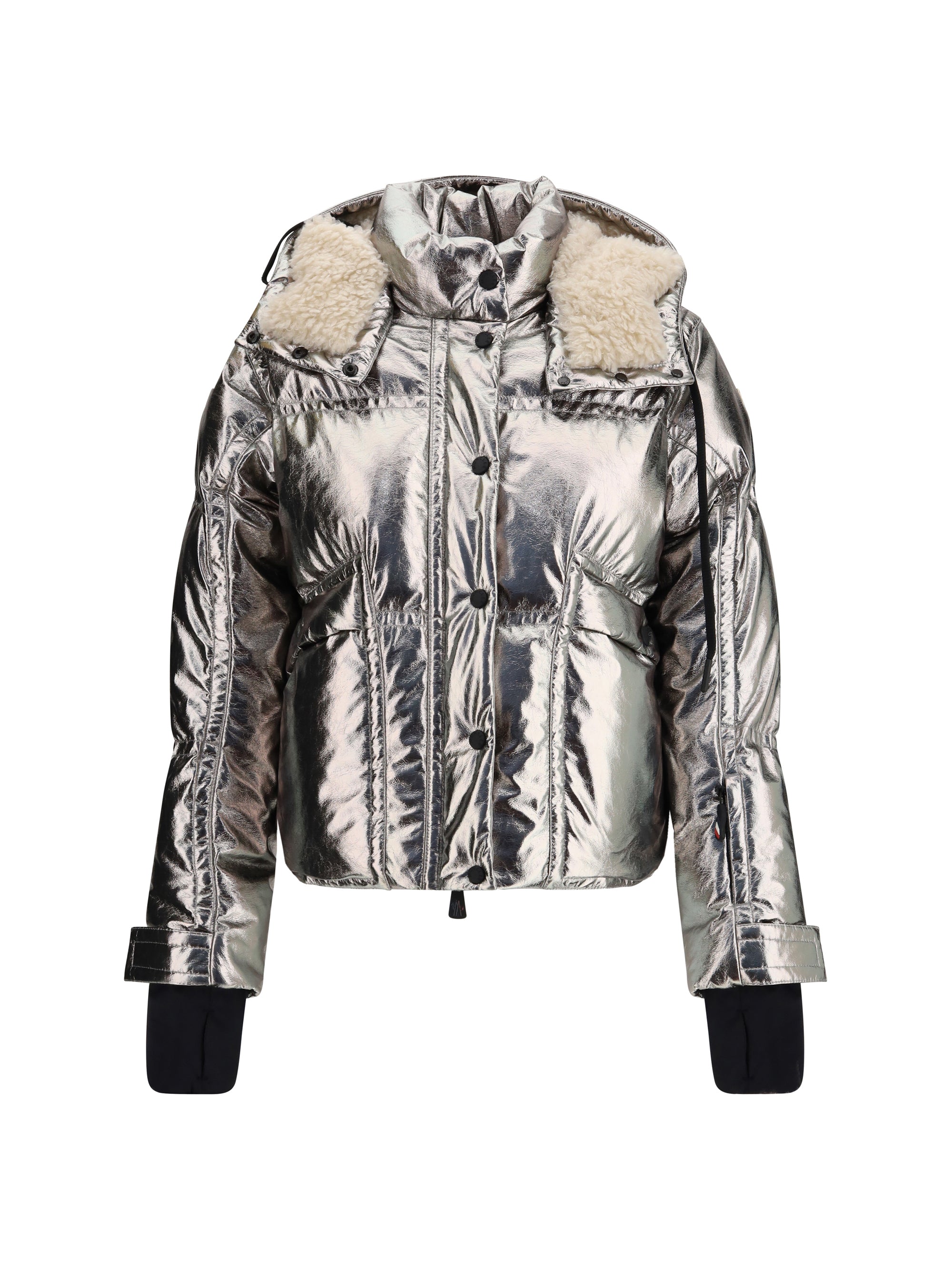 MONCLER GRENOBLE 2 calaque metallic hooded down ski jacket
