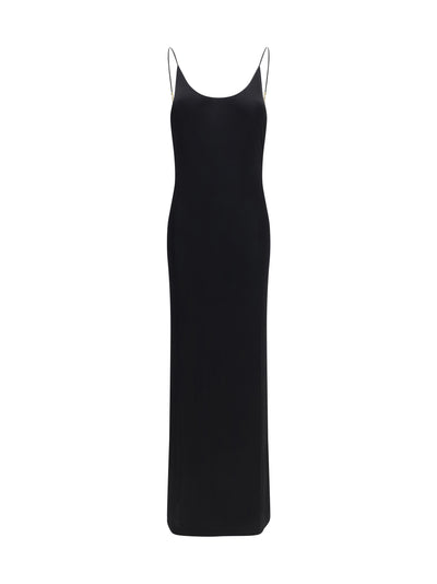backless knit dress with cassandre chain