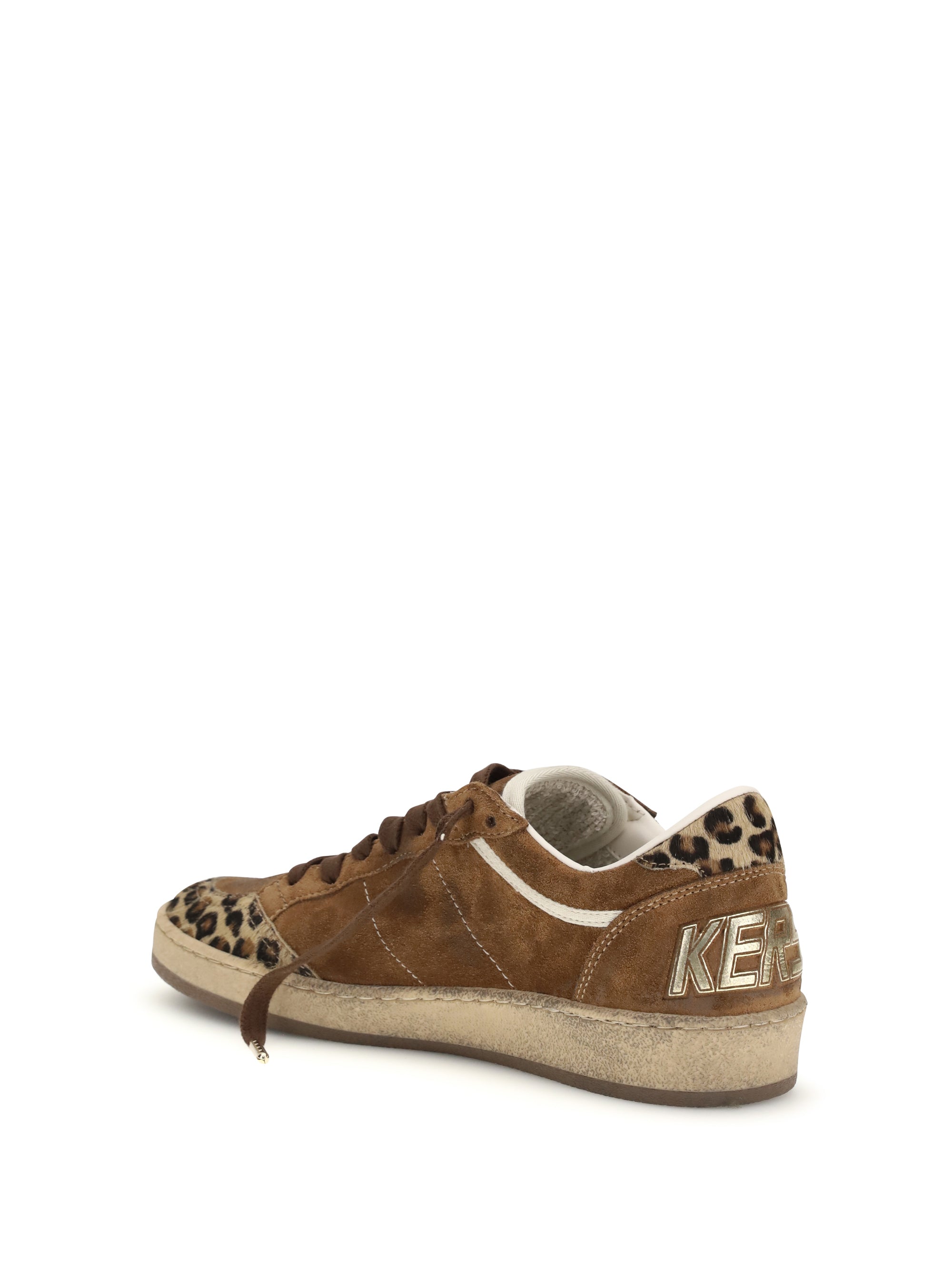 GOLDEN GOOSE 36 ballstar sneakers with leopard-print pony insert