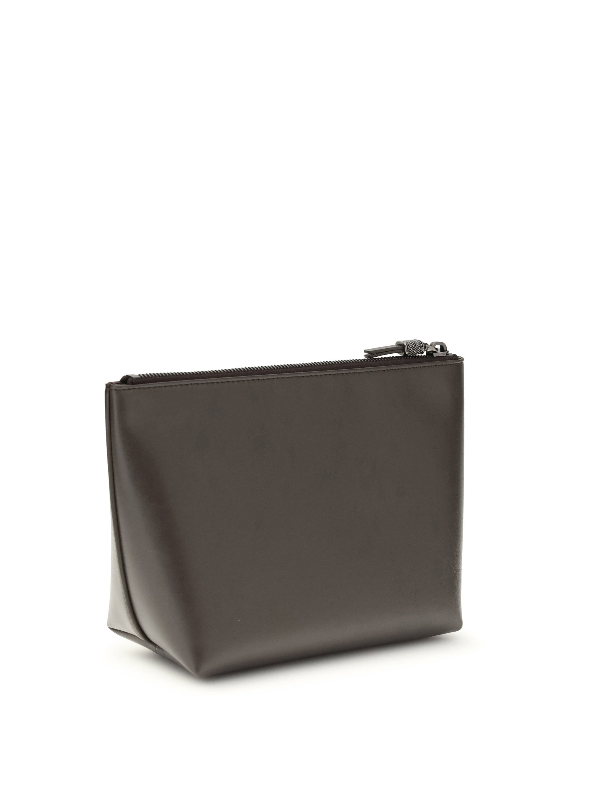 BRUNELLO CUCINELLI OS leather pouch with shiny zipper pull