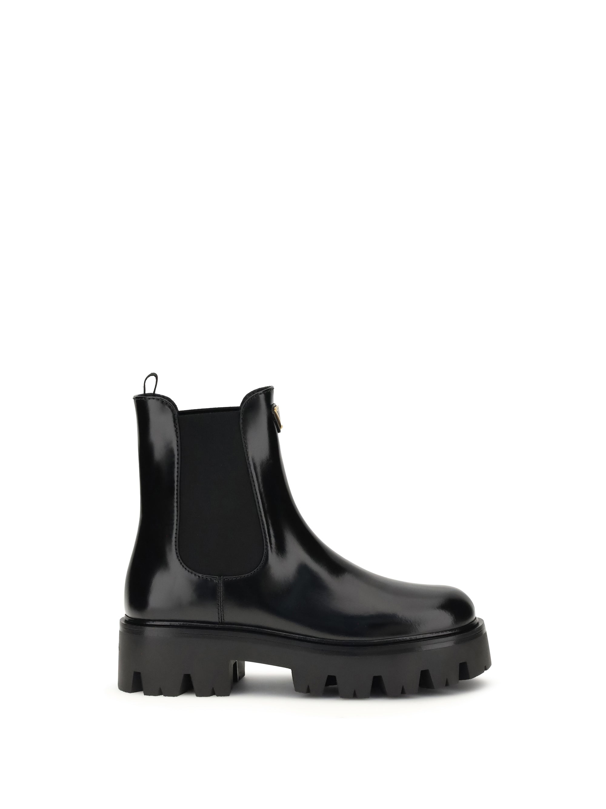 PRADA 40 brushed leather ankle boots