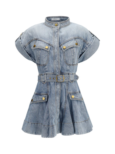 utility denim mini dress