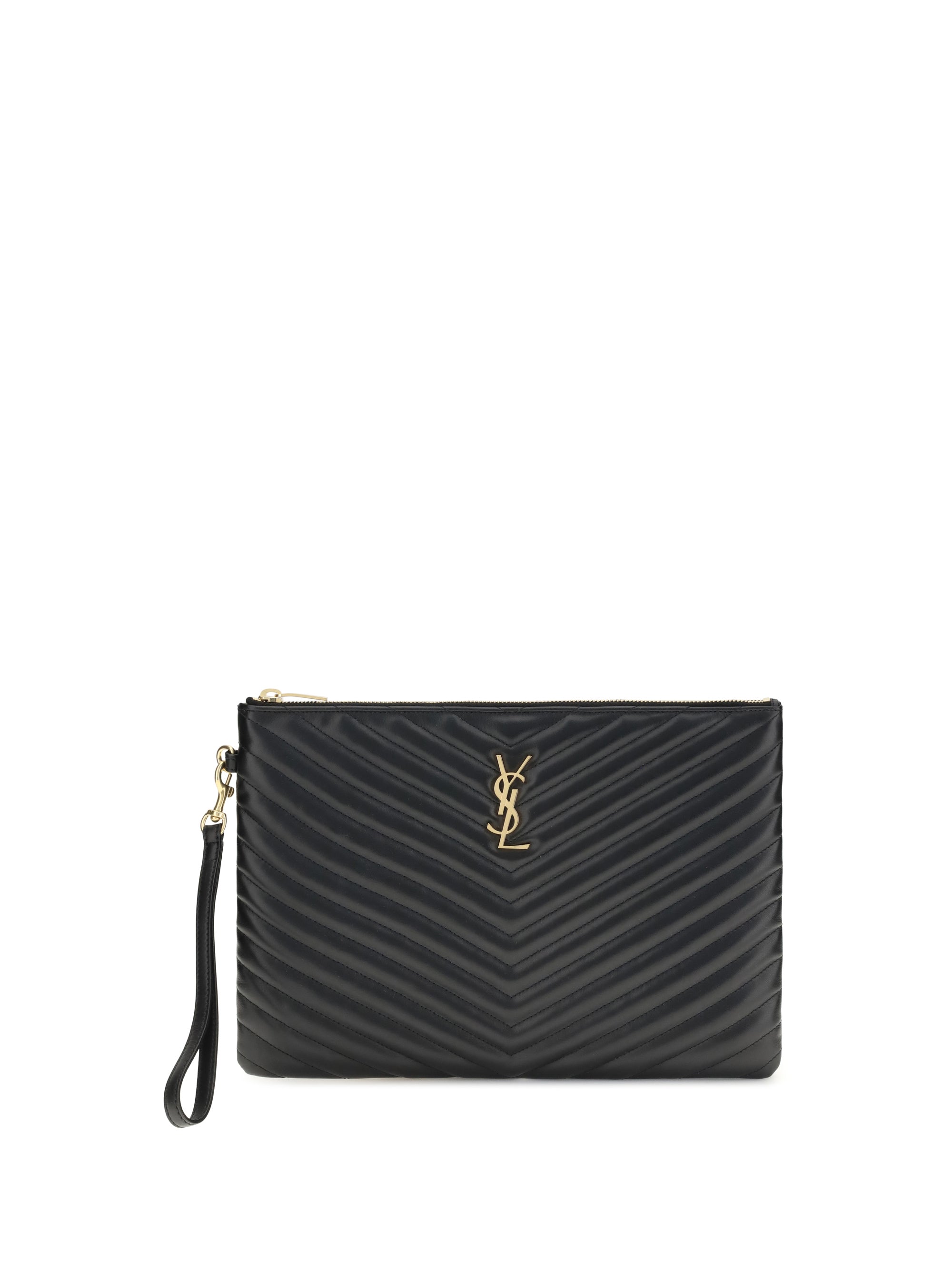 SAINT LAURENT OS matelassé leather pouch