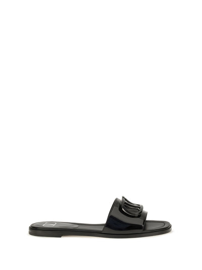 vlogo patent leather slide sandals