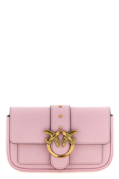pocket love one silk leather crossbody bag