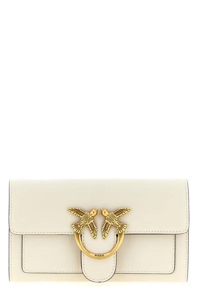love simply wallet on chain in silk-touch leather