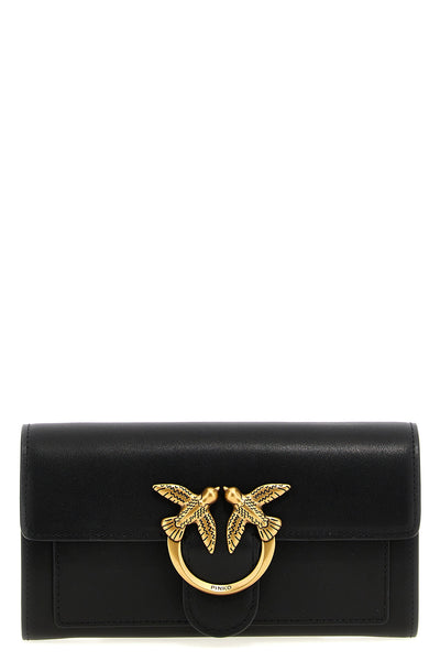 love simply wallet on chain in silk-touch leather