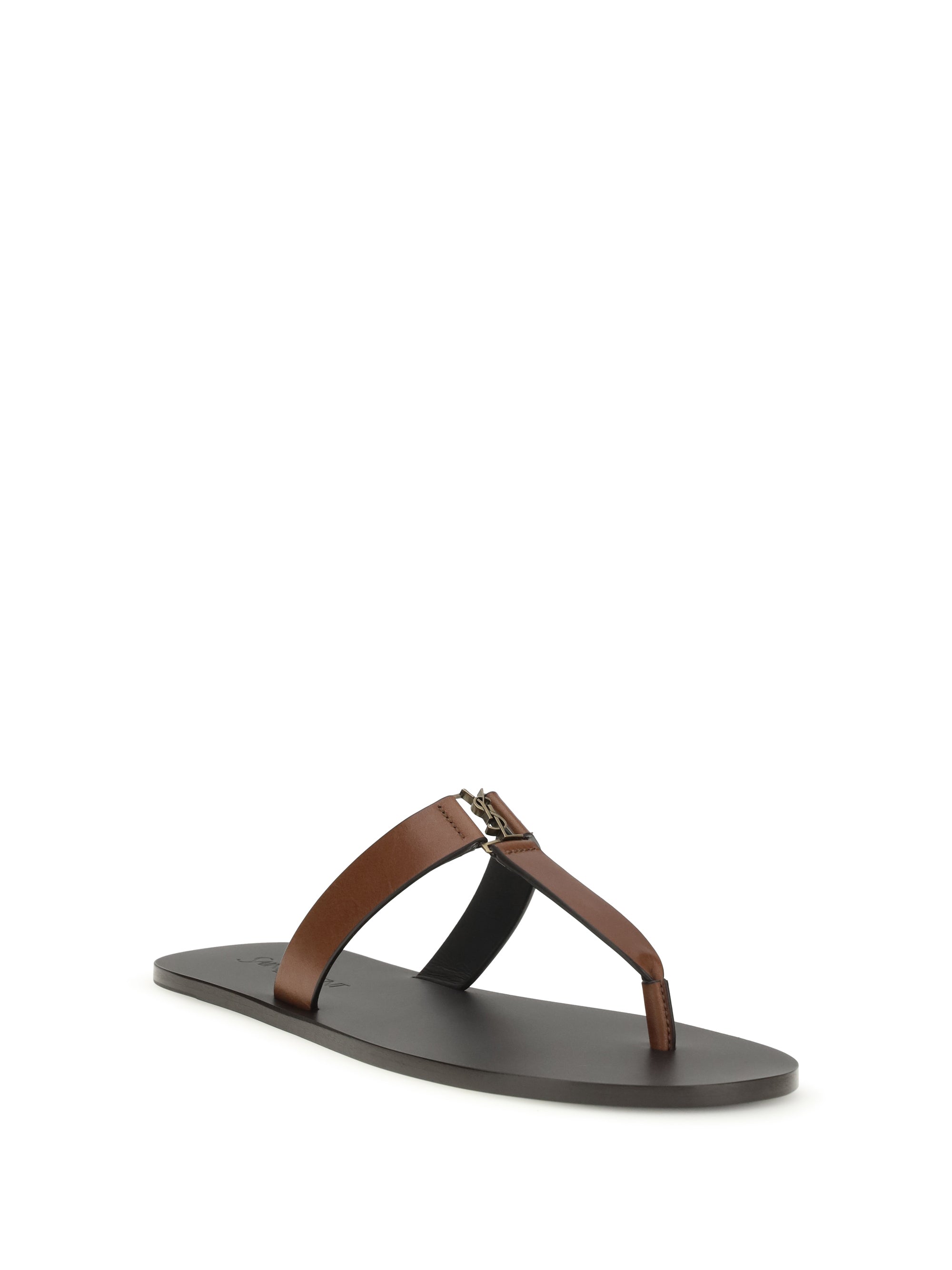 SAINT LAURENT 38 leather thong sandals