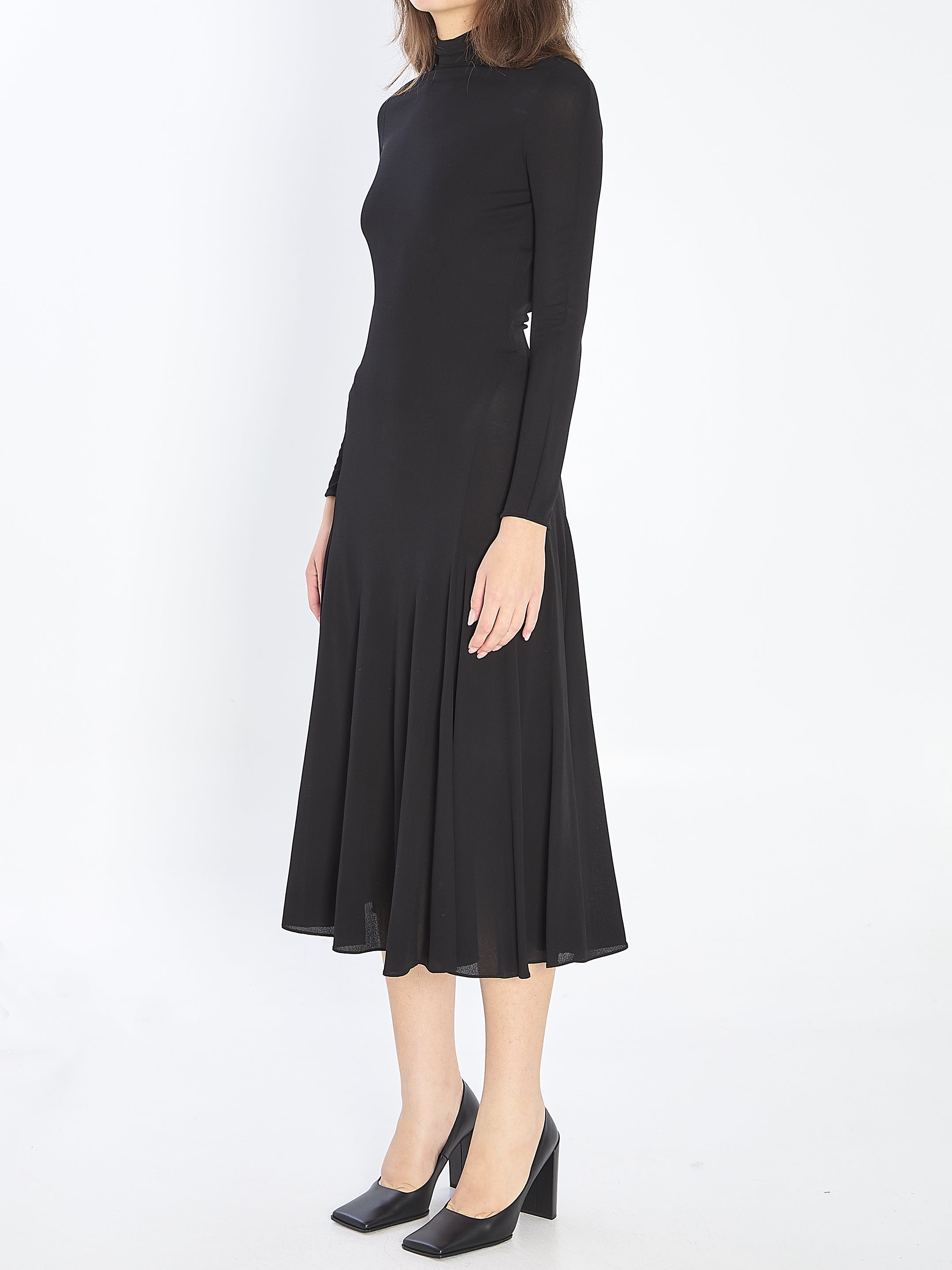 ALAIA 36 fluid jersey dress with heart detail