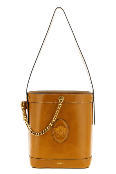 small pivot bucket bag in natural leather