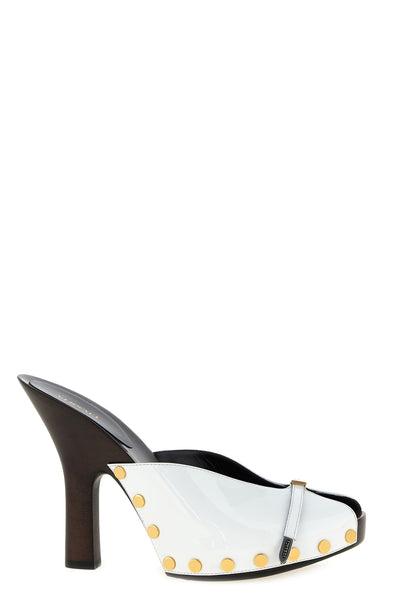 sassi patent leather clogs