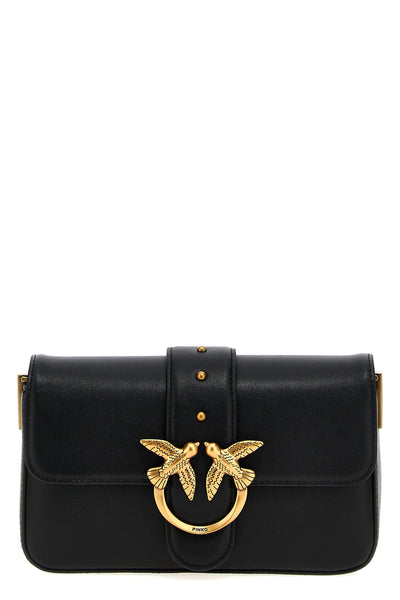mini love slouchy shoulder bag in leather