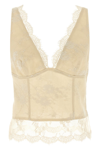 janessa crop top in linen coupled