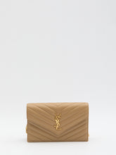 SAINT LAURENT OS envelope cassandre wallet with chain