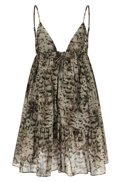 adrano mini dress in cotton muslin