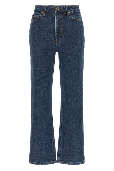 khaite abigail jeans redefine the classic five-pocket silhouette through metic