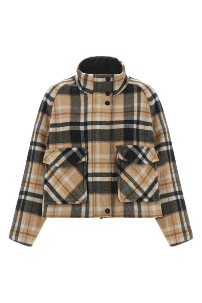 the kaban pinko redefines the volumes of outerwear through a cropped and structu