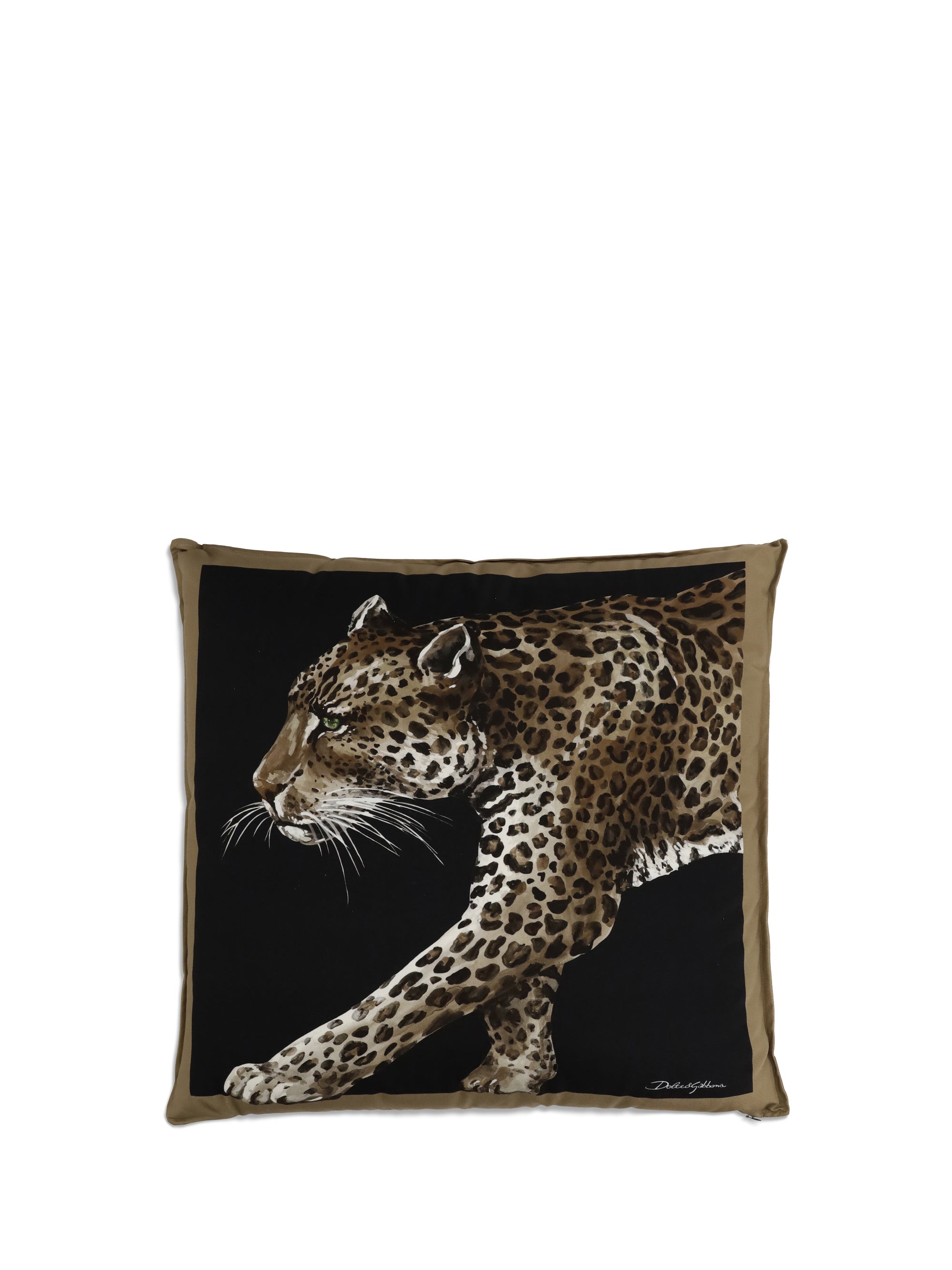DOLCE & GABBANA OS leopard canvas pillow